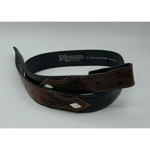 Nocona Mens Ranger Western Belt Cowboy Brown Leather Size 34 N2475401 NO BUCKLE